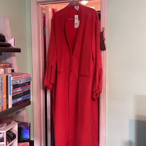 NWT Anthropologie plus button up knee length coat